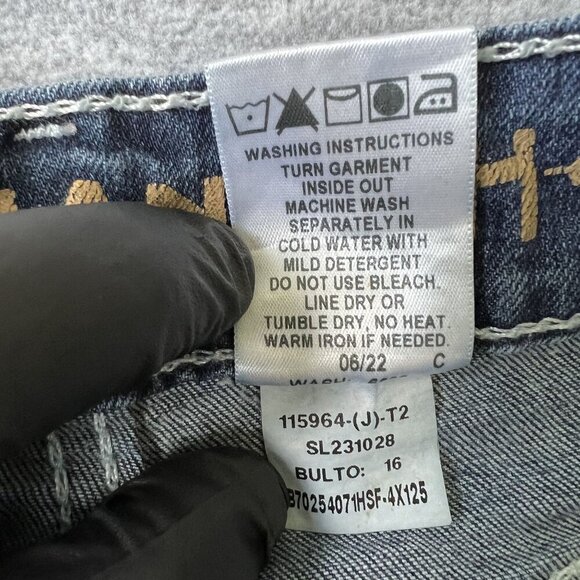 Cruel Girl Hannah Women 26L Denim Super Flare Dark Stonewash Embroidered Cowgirl - Picture 16 of 16